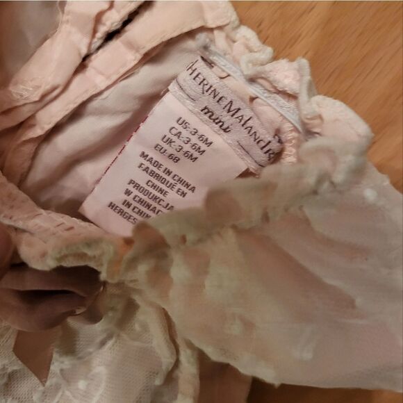 Catherine MALANDRINO Lace Overlay Baby Dress - Picture 8 of 9